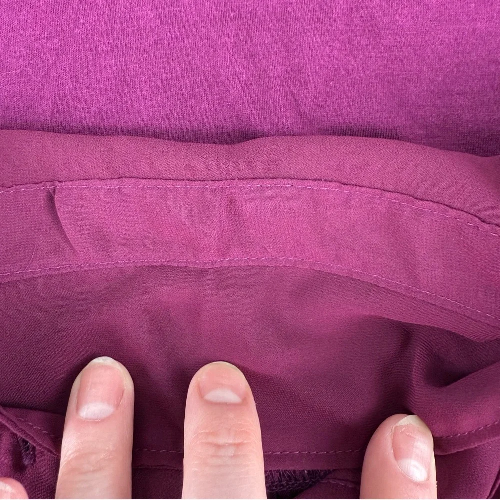 Banana Republic Factory Beach Plum Sheer Yolk Basic Cute Business Casual Blouse - Picture 13 of 16